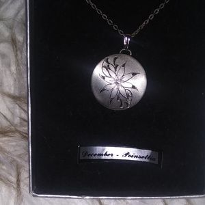 Poinsettia pewter necklace